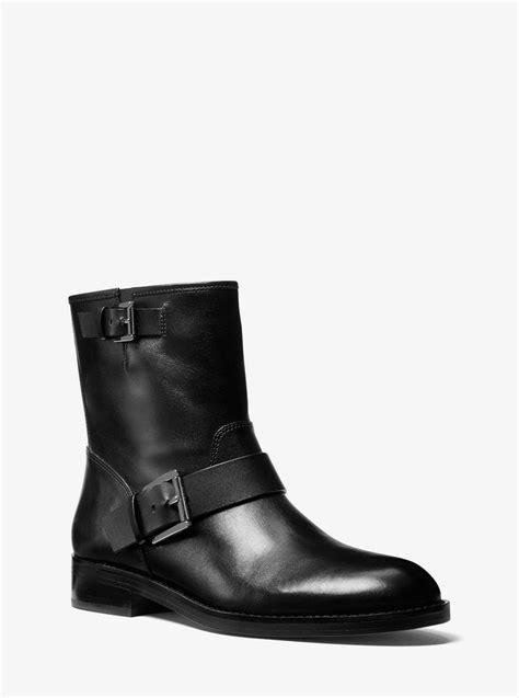 michael michael kors reeves leather moto boot|Michael Kors cowboy boots.